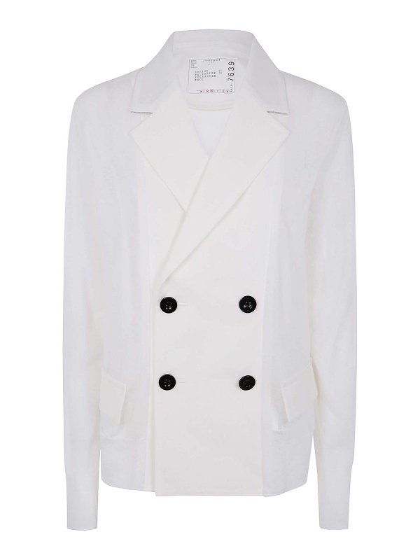 Sacai: カジュアルジャケット - カジュアルジャケット - 白