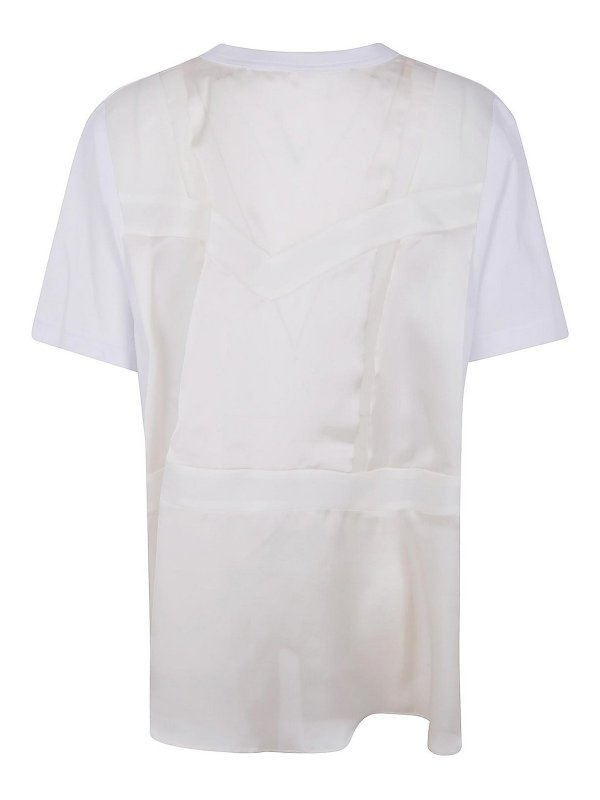 Sacai: t-shirts online - Nylon Twill Mix Cotton  T-Shirt