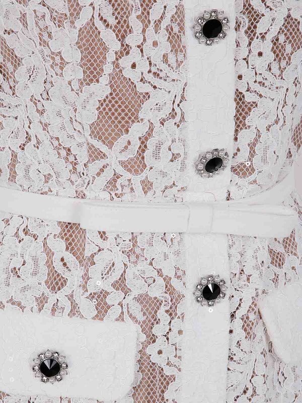 The Best Shops Self Portrait: Vestidos media pierna - Vestido Midi - Blanco