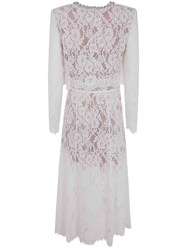 The Best Shops Self Portrait: Knielange Kleider - Knielanges Kleid - Weiß