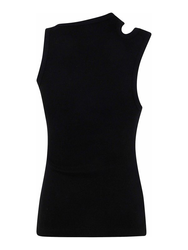 VERSACE JEANS: Tops y camisetas sin mangas online - Top - Negro