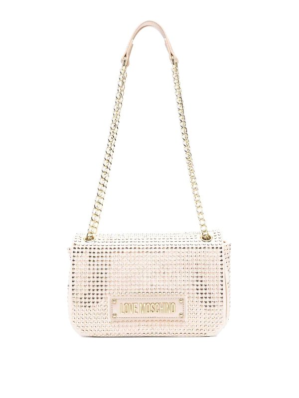 LOVE MOSCHINO: クラッチバッグ - クラッチバッグ - 銀