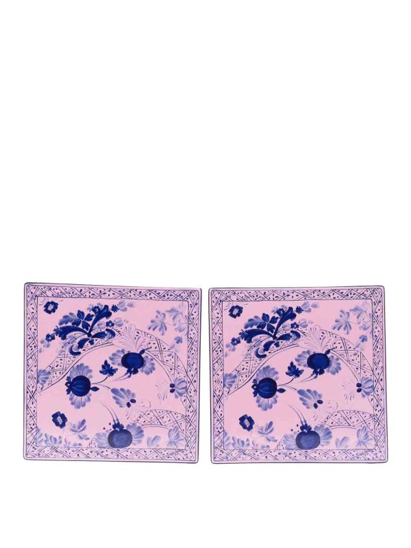 GINORI 1735: homeware - Objects Set of Two Square Plates 30X30 Iris