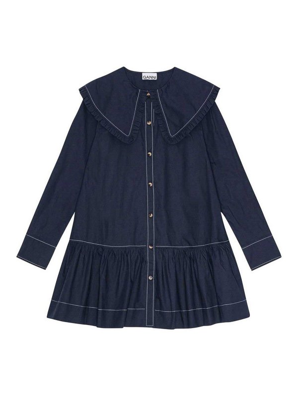 GANNI: ショートドレス - ショートドレス - ライトブルー