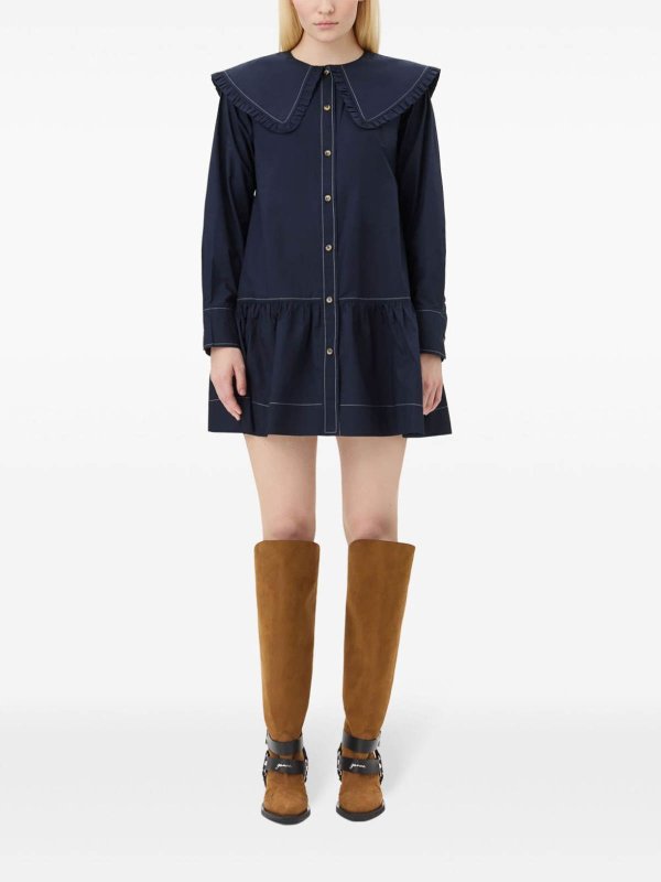 ショートドレス - ライトブルー shop online: GANNI