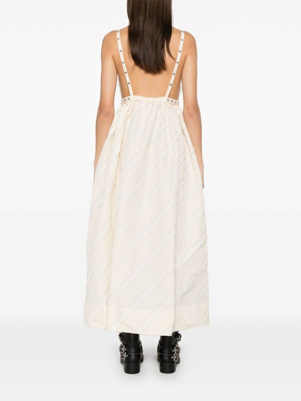 Stripe Taffeta Strap Dress shop online: GANNI
