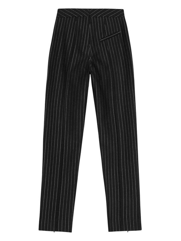 The Best Shops GANNI: casual trousers - Compact Stripe Jersey Mid Waist Pants