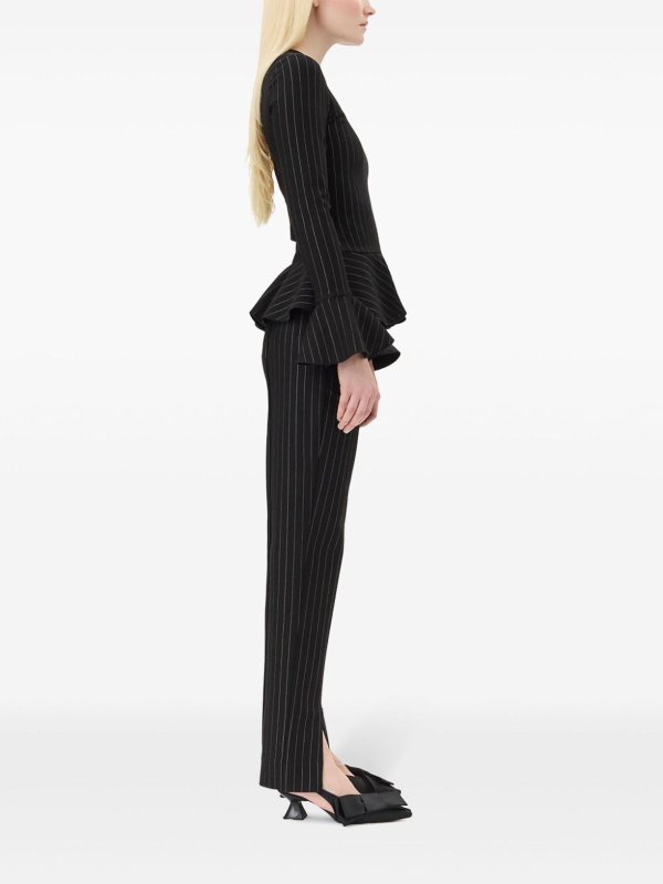 GANNI buy online Compact Stripe Jersey Mid Waist Pants