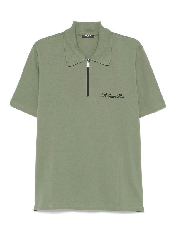 Balmain: Poloshirts - Poloshirt - Grün