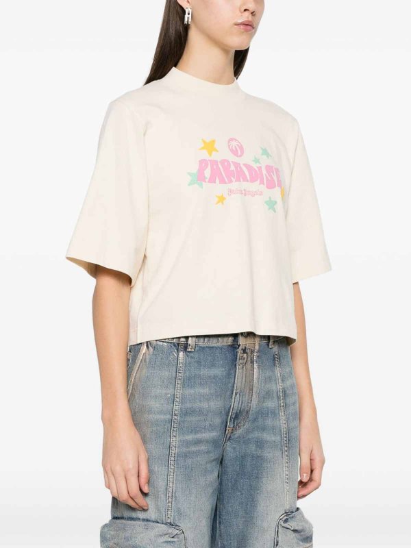 The Best Shops Palm Angels: Strickpullover mit Rundhalsausschnitt - Rundhalspullover - Weiß