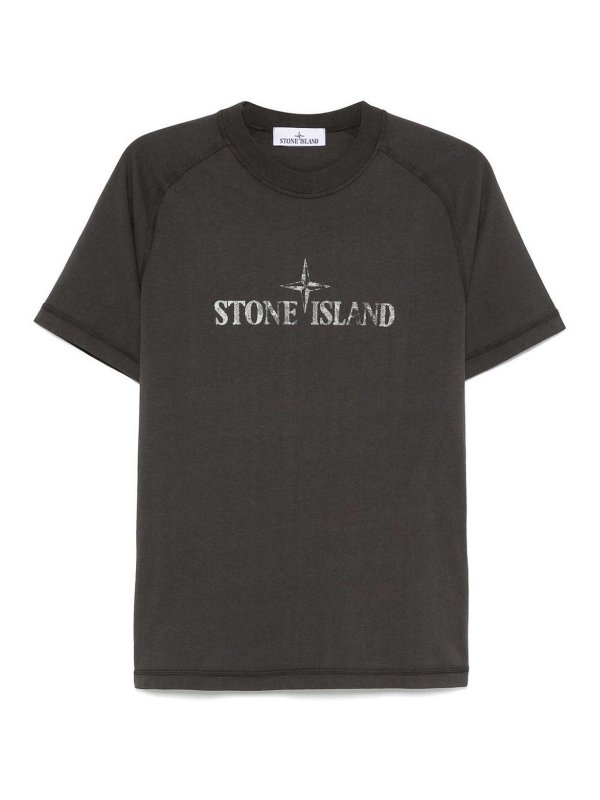 STONE ISLAND: Strickpullover mit Rundhalsausschnitt - Rundhalspullover - Grau