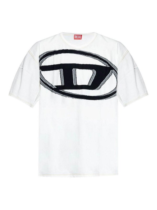 DIESEL: t-shirts - Black Cotton T-Adjust-Doval-Pj T-Shirt