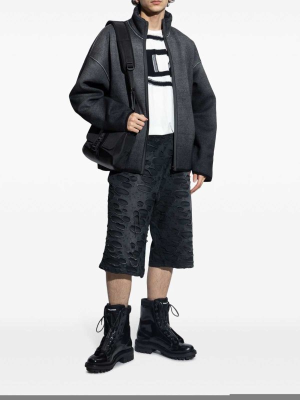 The Best Shops DIESEL: t-shirts - Black Cotton T-Adjust-Doval-Pj T-Shirt