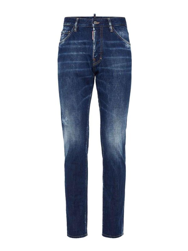 DSQUARED2: Jeans à jambe droite - Jean Droit - Bleu