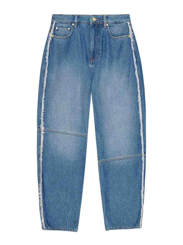 GANNI: Jeans Rectos - Vaqueros Rectos - Azul