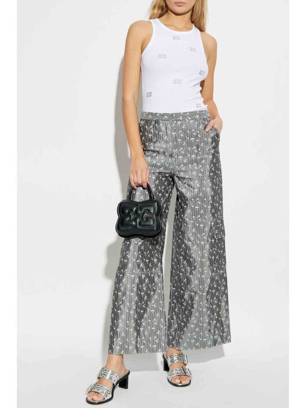 The Best Shops GANNI: t-shirts - Cotton T-Shirt With Front Embroidered Logo