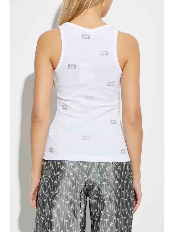 GANNI buy online Cotton T-Shirt With Front Embroidered Logo