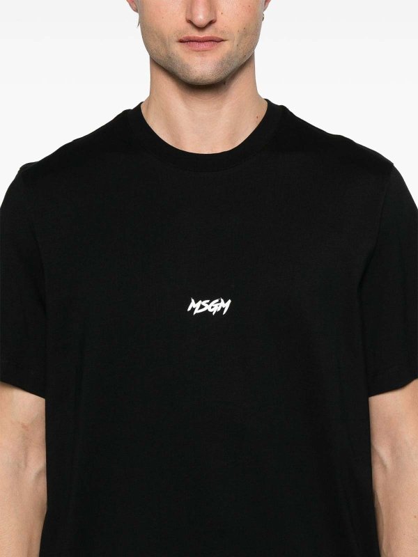 m.s.g.m.: t-shirts online - Cotton T-Shirt With Front Printed Logo