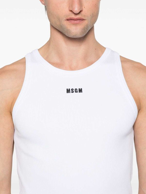 The Best Shops m.s.g.m.: t-shirts - Cotton T-Shirt With Front Printed Logo