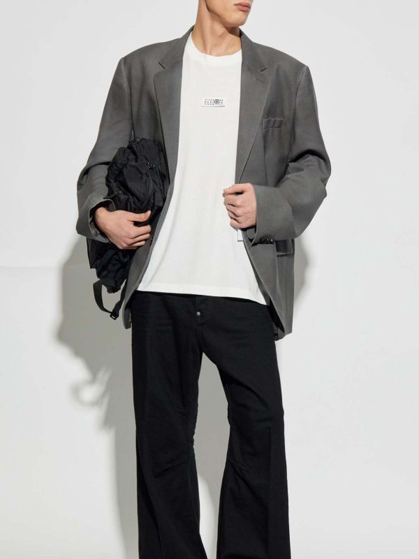 MM6 MAISON MARGIELA: Pull col rond online - Pull Col Rond - Blanc