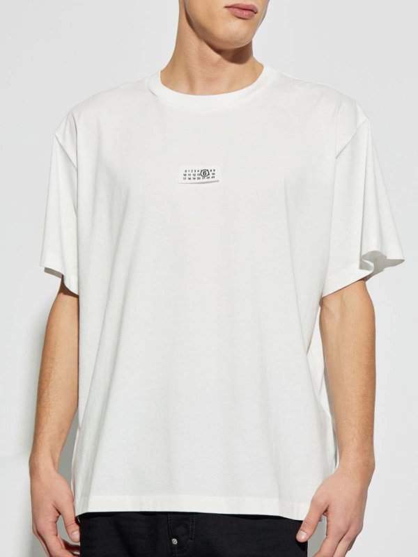 The Best Shops MM6 MAISON MARGIELA: Pull col rond - Pull Col Rond - Blanc