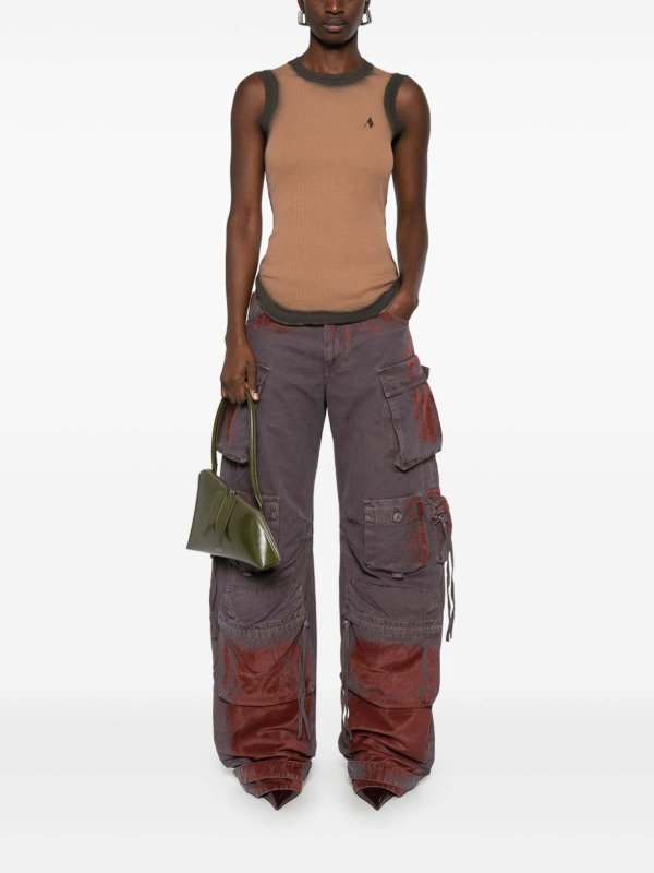 Beige Ribbed Cotton T-Shirt shop online: The Attico