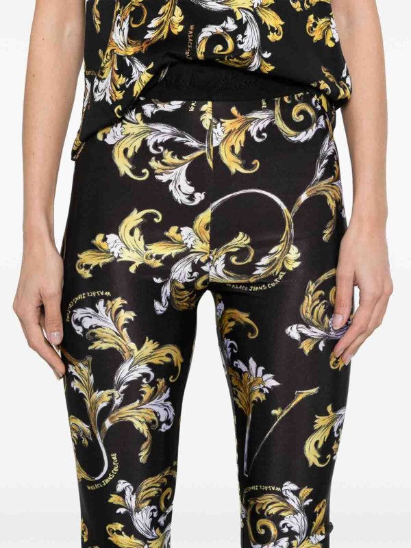 VERSACE JEANS: Leggings online - Leggins con logo 