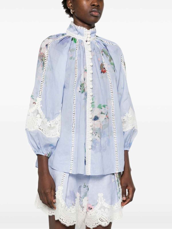 ZIMMERMANN: camicie online - Camicia romantica con maniche a sbuffo