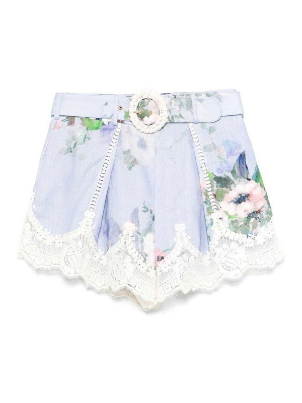 ZIMMERMANN: Trousers Shorts - Periwinkle Shorts With Belt Everley