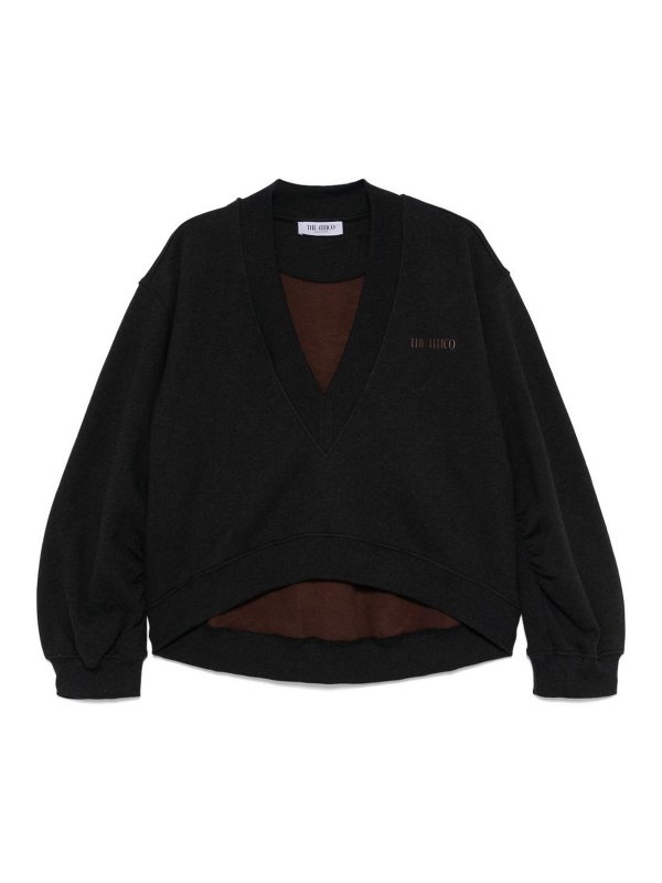 The Attico: Sweatshirts & Sweaters - Oversized Sweatshirt With V-Neck