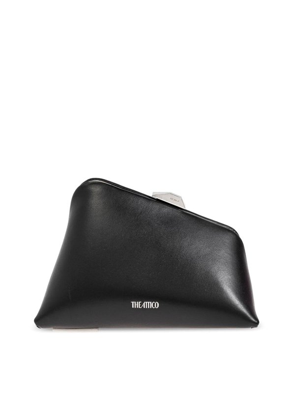 The Attico: clutches - Mini Midnight Clutch In Leather