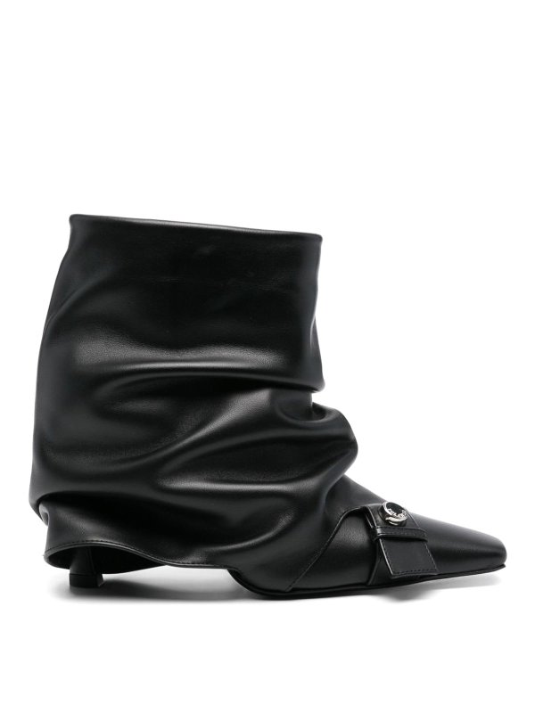 The Attico: ankle boots - Juno Leather Ankle Boots With Heel