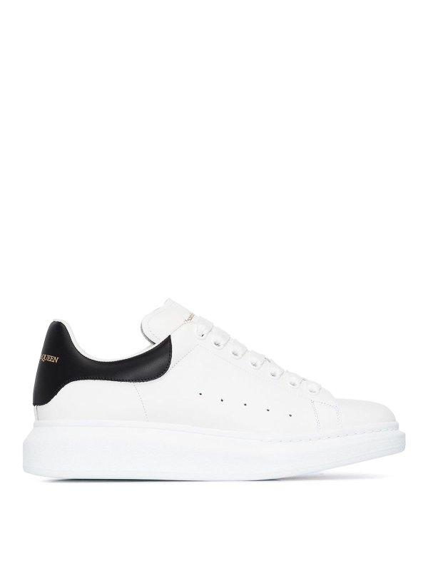 ALEXANDER MCQUEEN: trainers - Calfskin Leather Sneakers With Contrast Heel