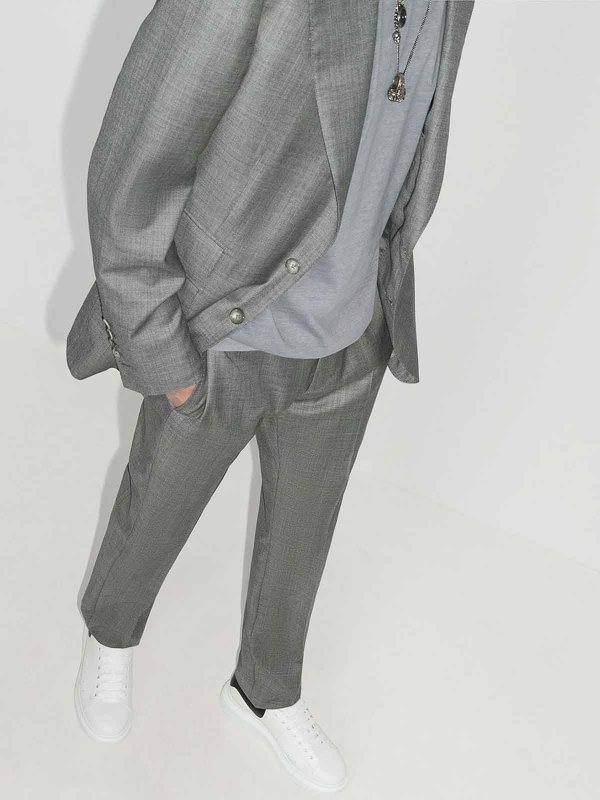 ALEXANDER MCQUEEN: trainers online - Calfskin Leather Sneakers With Contrast Heel