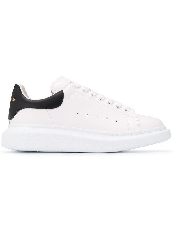 The Best Shops ALEXANDER MCQUEEN: trainers - Calfskin Leather Sneakers With Contrast Heel
