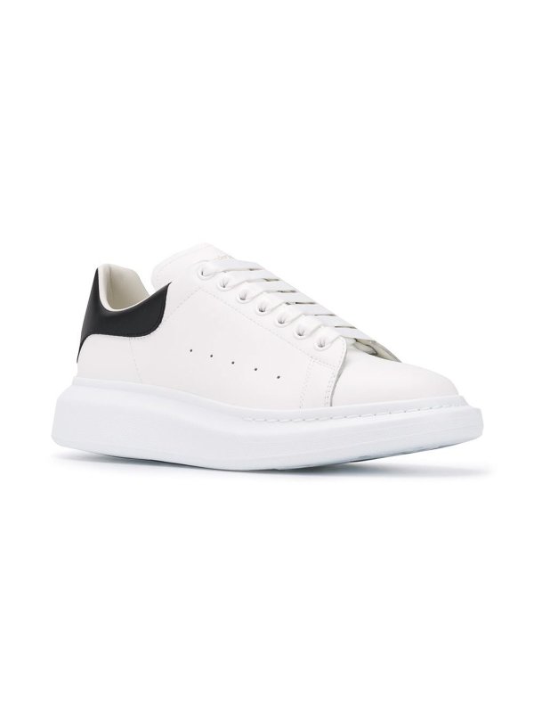 Calfskin Leather Sneakers With Contrast Heel shop online: ALEXANDER MCQUEEN