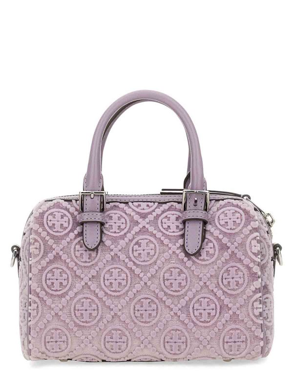 TORY BURCH: cross body bags online - T Monogram Petite Satchel Bag In Fil Coup