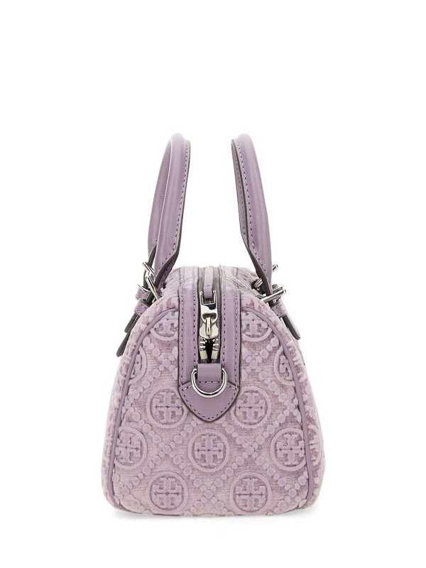 T Monogram Petite Satchel Bag In Fil Coup shop online: TORY BURCH
