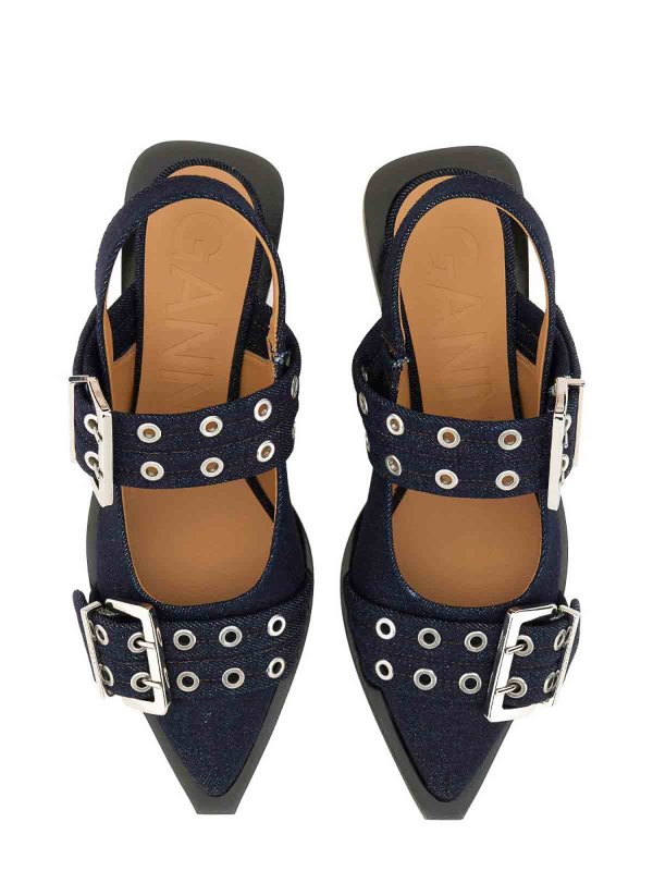 GANNI: フラットシューズ online - フラットシューズ - ダークウォッシュ