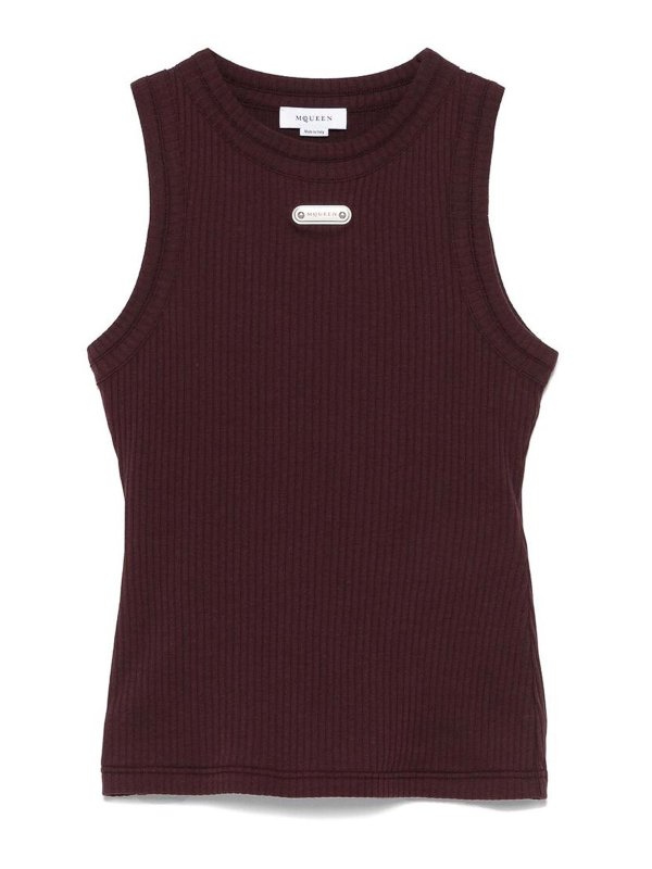 ALEXANDER MCQUEEN: Tops y camisetas sin mangas - Top - Rojo