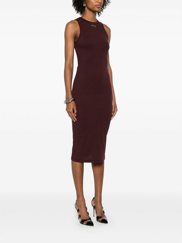 ALEXANDER MCQUEEN: Robe longueur genou online - Robe Au Genou - Rouge