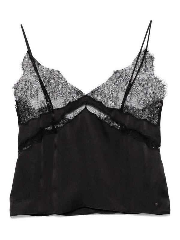 ANINE BING: Tops y camisetas sin mangas - Top - Negro