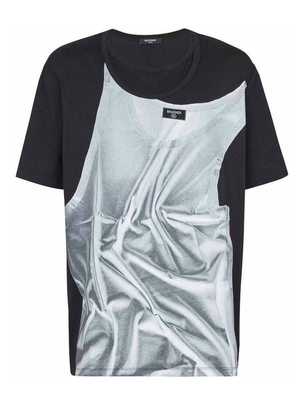 Balmain: T-shirts - T-Shirt - Schwarz
