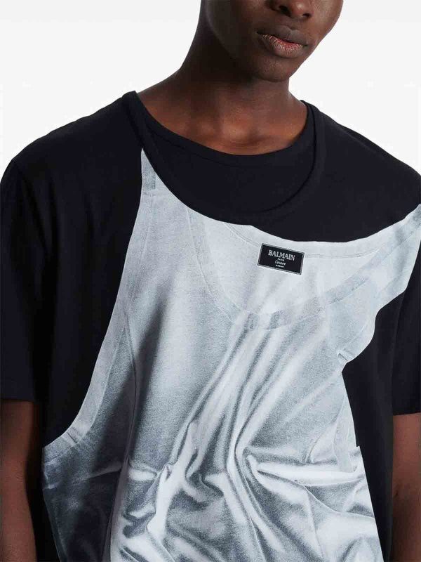 Balmain: T-shirts online - T-Shirt - Schwarz
