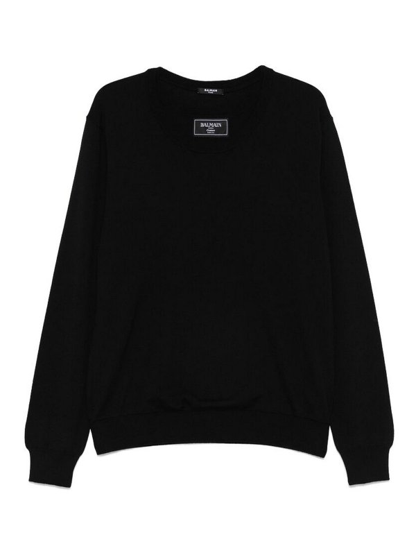 Balmain: Pull col rond - Pull Col Rond - Noir