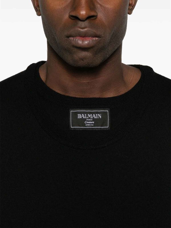 Pull Col Rond - Noir shop online: Balmain