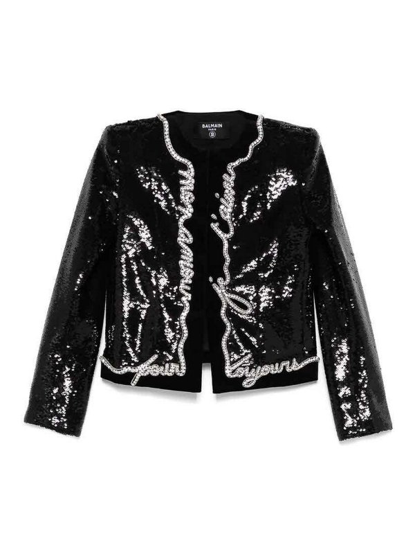 Balmain: Casualjacken - Casualjacke - Schwarz