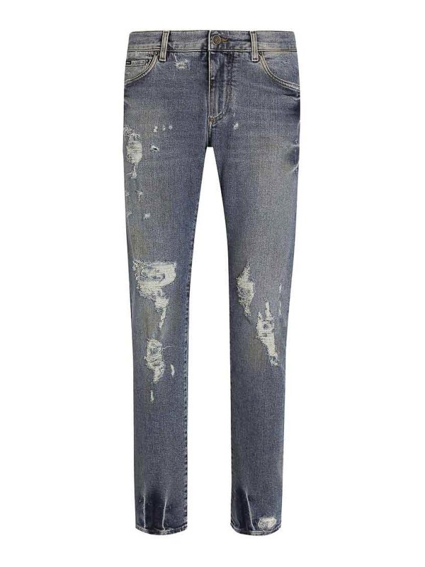 DOLCE & GABBANA: カジュアルトラウザー - カジュアルパンツ - ブルー