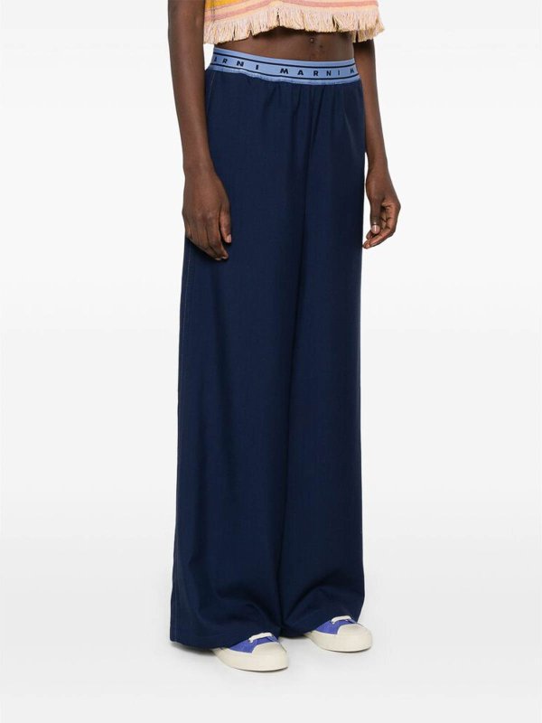 Marni: Pantalons casual online - Pantalons Décontractés - Bleu