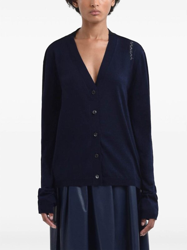 The Best Shops Marni: Strickpullover mit Rundhalsausschnitt - Rundhalspullover - Blau